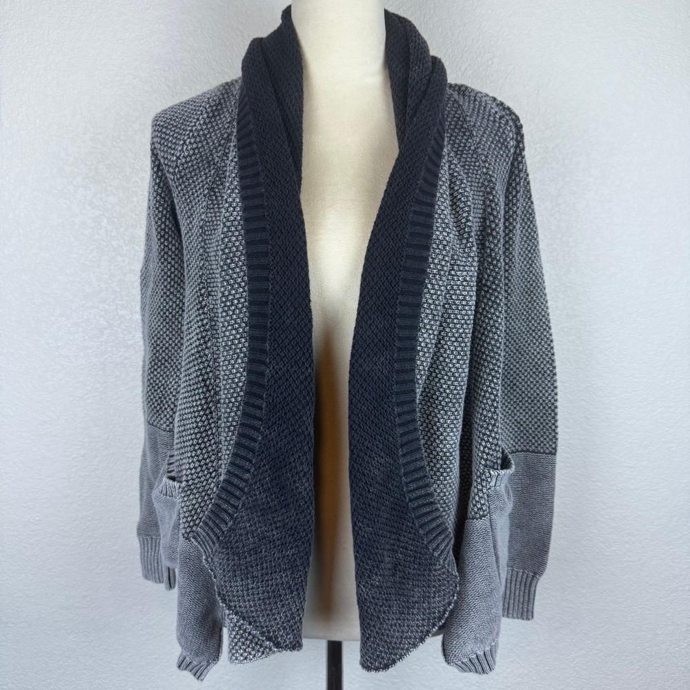 Rip Curl Women's Brunswick Gray Knit Open Front Cardigan Sweater Pockets Size XS